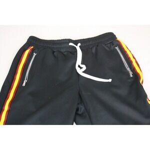 NOVA New Men's Black Pant Side Stripes Zipper Leg Elastic Waist To 36 x 30